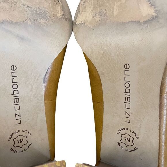 Liz Claiborne ~ Beatrix Open Toe Pump ~ size 7 ~ 3” stacked heel - Picture 6 of 9